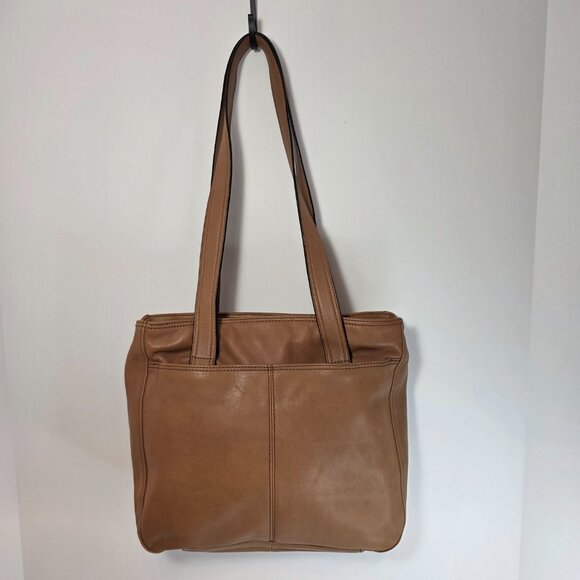 Stone Mountain Genuine Leather Tan Shoulder Bag Organizer Pockets - Picture 4 of 11